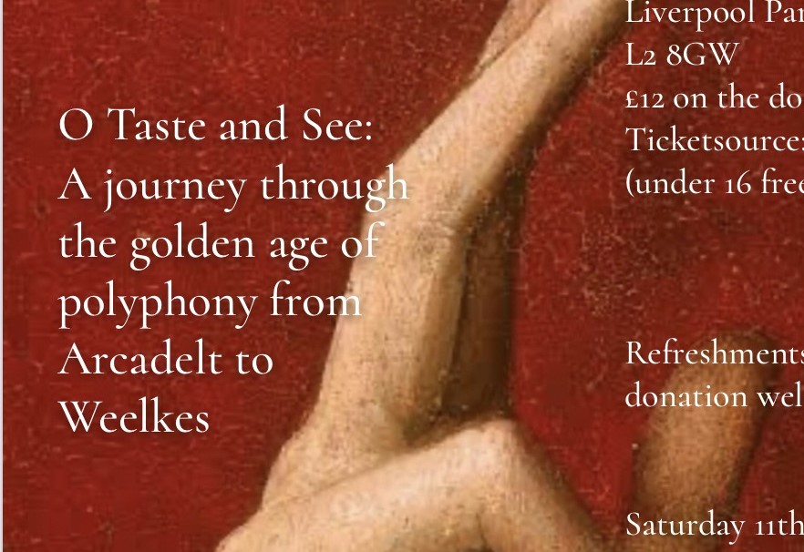 Summer 2026 concert (Liverpool) "O Taste and See: The Flemish School" - Liverpool Renaissance Singers concert